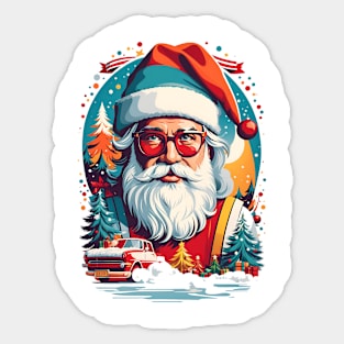 Retro Santa Sticker